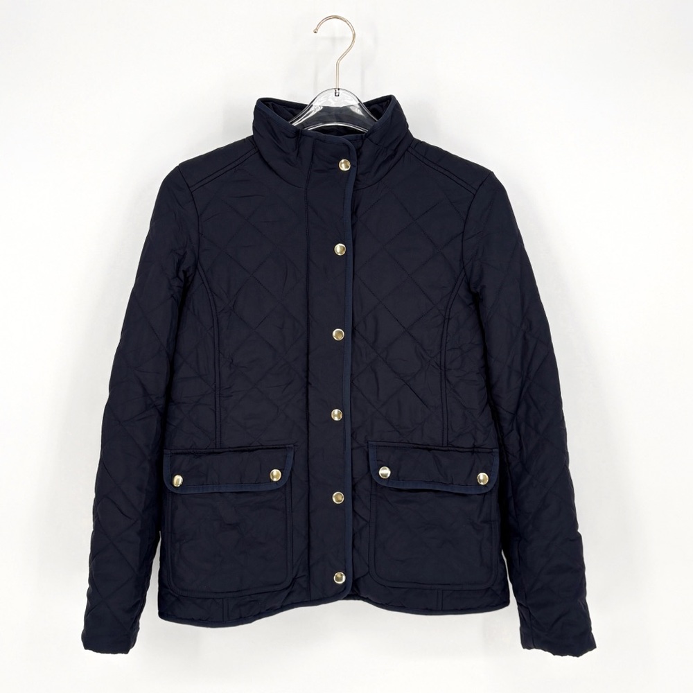 J.CREW Quilted Navy Blue Puffer Field Jacket S - Picture 3 of 10